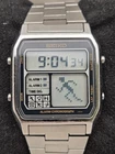Vintage Seiko 33mm D138-4009 Running Man Digital LCD Alarm Mens Watch