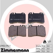 Bremsbelagsatz Scheibenbremse ZIMMERMANN 21153.175.1 für MERCEDES R129 W124 SL Bremsbelagsatz Scheibenbremse ZIMMERMANN 21153.175.1 für MERCEDES R129 W124 SL