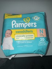 Pampers Swaddlers Newborn Size N Disposable Diapers Up to 10 lb, 20 Count