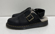 Dr. Martens Jorge II Black Fur Lined Slingback Clog Mules Size Men 8 Women 9