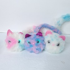 Lot of 3 Pomsies Cats Interactive Wearable Plush Stuffed Animals Toys Works