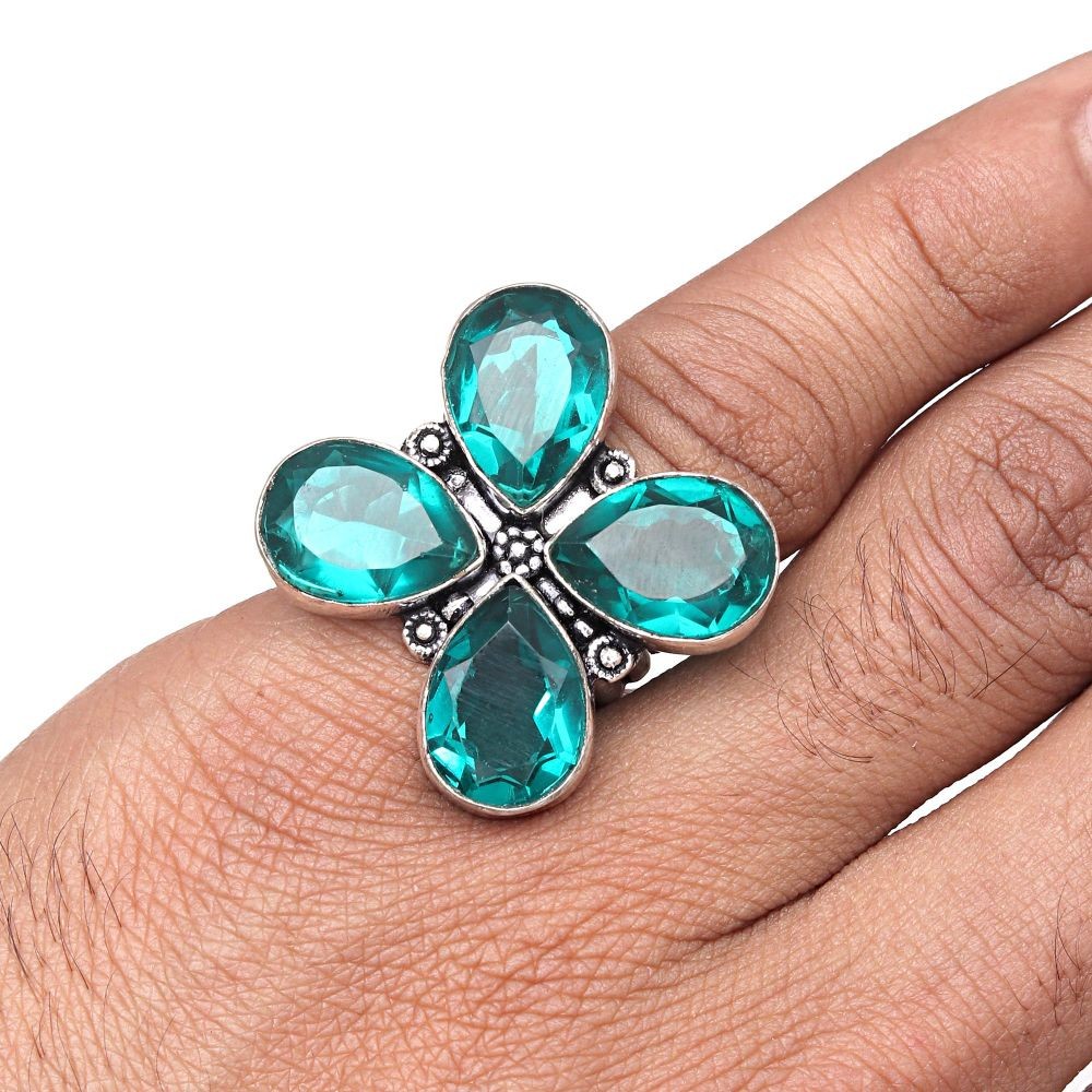 Chrysoprase Gemstone Handmade Sterling Silver Jewelry 6.5 Inch