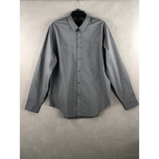 DKNY Men's Size 17 34/35 Slim Fit Stretch Button-Down Shirt