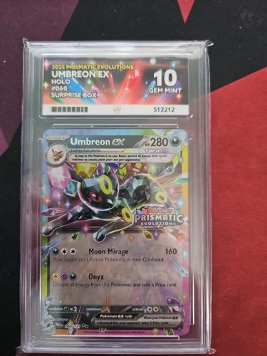 ACE 10 Umbreon ex 060/131 Stamped Prismatic Evolutions Surprise Box Promo Graded