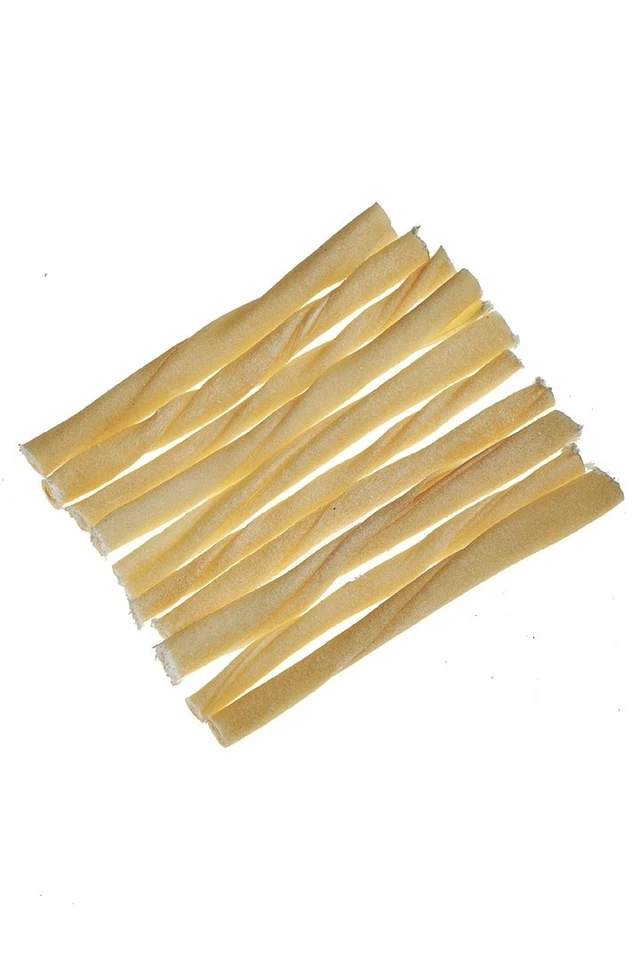 Twisters pequeños a base de colágeno de bisonte de 5", tarro de 75 unidades. Cuero crudo tradicional antiguo... Foto 4 de 4