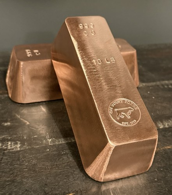 #ad 10 Lb .999 Solid Copper Bar Hand Poured Copper Bullion $188.95