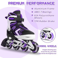 Adjustable Inline Skates for Girls, Girls Roller Skates with All Light up Wheels
