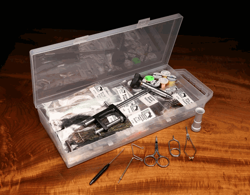 Hareline Fly Tying Material Kit with Economic Tools and Vise - Picture 1 of 1
