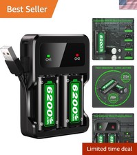 Fast Charging 2x6200mWh Xbox Rechargeable Battery Pack with Charger - Lasting...