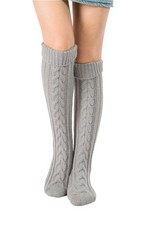 Womens Cable Knit Long Boot Stocking Socks Knee High Winter Leg Warmers Thick