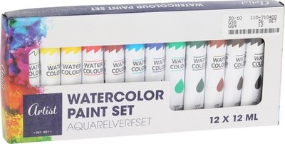 AQUARELLFARBE 10 x 12 ml Tuben je Set für Künstler und Anfänger
