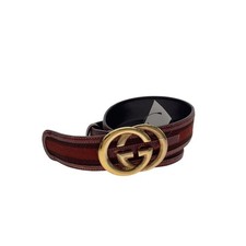 Cintura Gucci limitata donna ad incastro pelle marrone 80/32 originale dal GIAPPONE