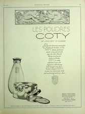Original 1927 Vintage Health & Beauty Ad: LES POUDRES COTY BE LOVELIST IN SUMMER