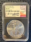 2020 Silver Eagle NGC MS70 First Day of Issue Elizabeth Jones Signed