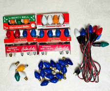 50 Vtg C-7 1/2 Christmas Bulbs GE Westinghouse Liberty Bell 1 String TESTED