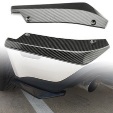 Bumper Splitter Canard Carbon Fiber Style Universal Fit Black Plastic Set
