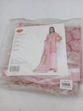 Khaadi 3 Piece Suit Womens Large Pink Lawn SS297B Pakistani Unstitched Kurta Set
