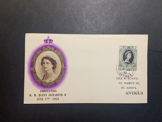 Antigua 1953 FDC 1st day cover QE II Coronation