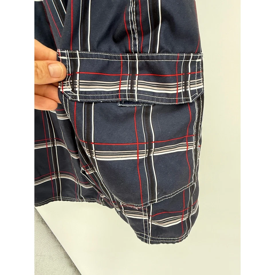 OP Ocean Pacific 海军蓝格子泳裤板短裤 mems XL/XG 40-42 — 第 3/4 张图片