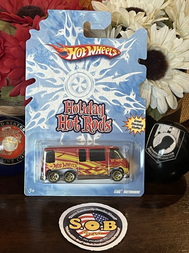 Autocaravana GMC Hot Wheels 1976 roja con llamas diecast sellada casi nueva Foto 2 de 4