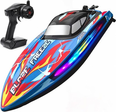 RC Boot mit LED-Licht 20 km h 2,4-GHz ferngesteuert für Pools