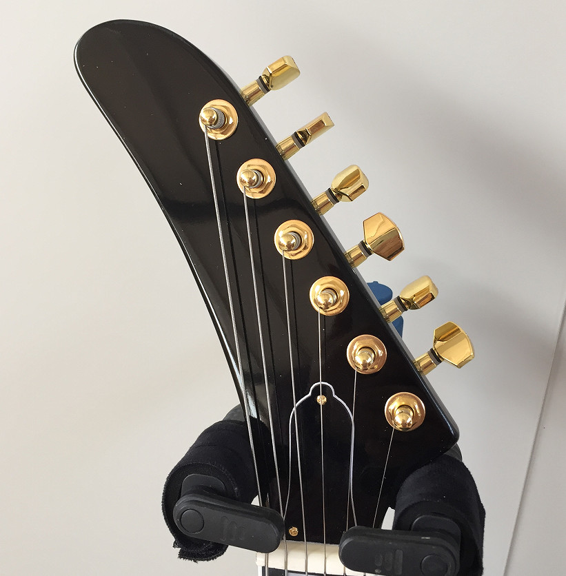 Custom Explorer Electric Guitar Reverse Headstock Black Bone Nut HH Pickups