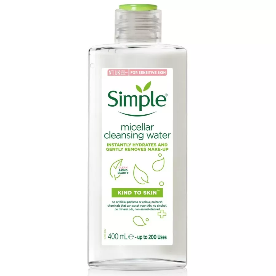 Simple micellar facial cleanser water outlet