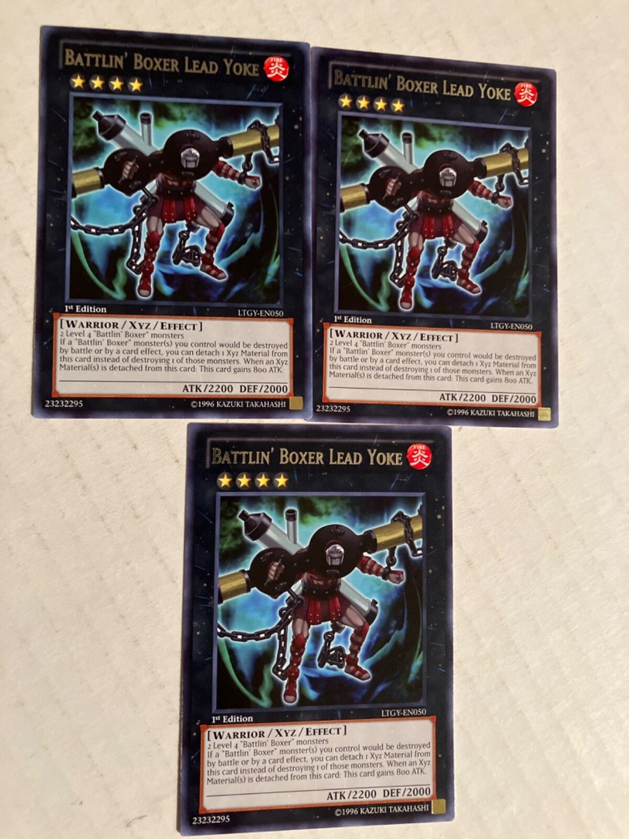 3 battlin boxer lead yoke rare 1st edition yu-gi-oh gaming cards cscan