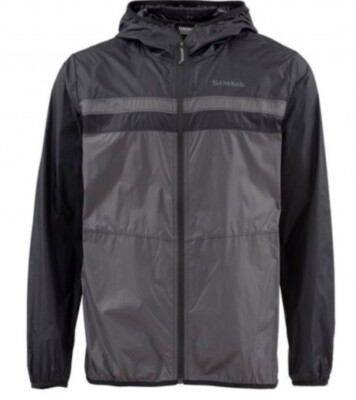 Simms Fishing Fast Cast Windshell Jacket Mens Large Black Slate  - NEW W Tags