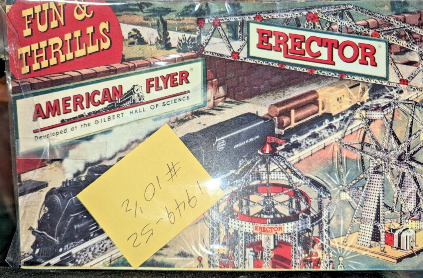 C1948 10 1/2  A.C. GILBERT ERECTOR SET DARK BLUE BOY MANUAL DESIRED BACK COVER