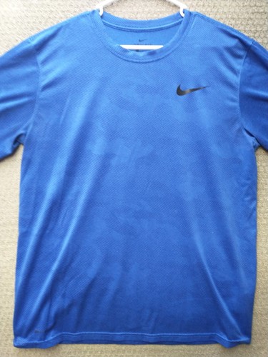 Nike Shirt Adult Large Blue Short Sleeve Athletic Running Casual Swoosh Men's - Picture 4 of 14