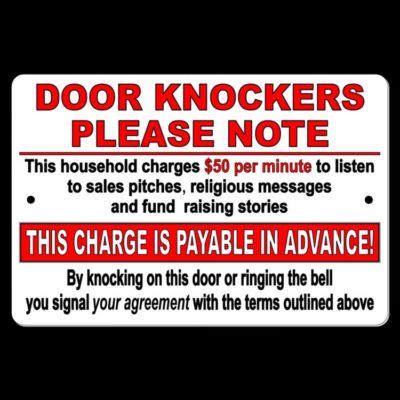 Door Knockers Household Charges 50 A Minute To Listen Pay In