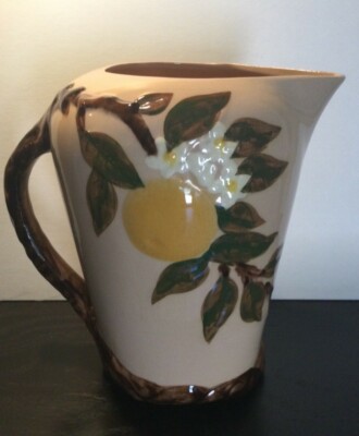 Vintage Hollywood Ware Orange Blossom 7 1/2 Tall Pitcher