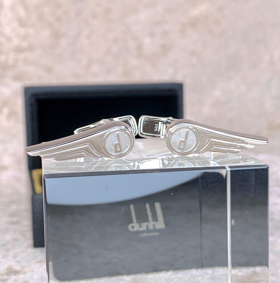 Authentic Alfred Dunhill Cufflinks Silver Wing Motif with Authentic Alfred Dunhill Cufflinks Silver Wing Motif with