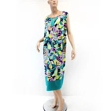 Catherines Plus Floral Colorful Sleeveless Key-Hole Midi Dress 4X 30/32