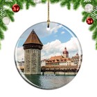 Switzerland Chapel Bridge Lucerne Christmas ornament city travel souvenir