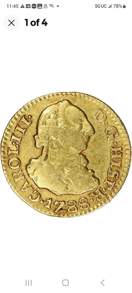 Espanha período colonial 1788 Carolus III 1/2 - Imagem 2 de 2