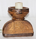 Antique Wooden Agricultural Seed Holder Bijni Candle Holder Original Hand Carved