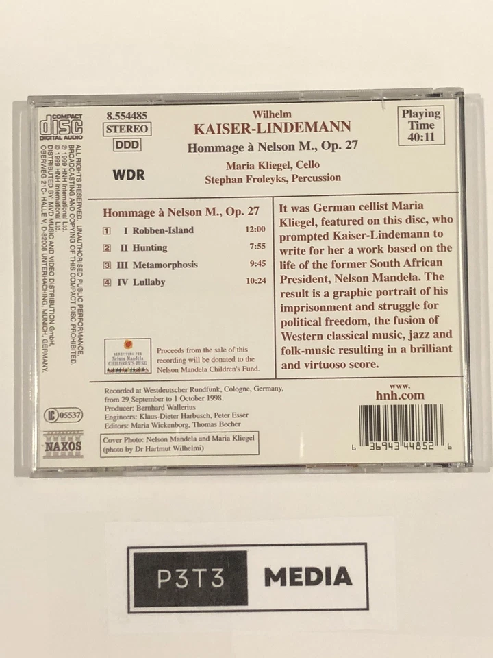 Kaiser-Lindemann: Hommage a Nelson Mandela by Maria Kliegel (CD, 2000) Like New! - Image 2 of 4