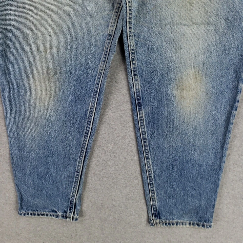 Jeans feminino vintage Brittania tamanho 14 cintura alta pesado desbotado desgastado anos 90 - Imagem 2 de 4