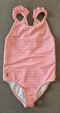POLO RALPH Lauren Little Girl Swimsuit Pink White Gingham Print Size 5