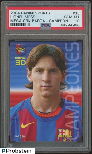 2004 Panini Sports Mega Crack Barca-Campeon #35 Lionel Messi RC Rookie PSA 10