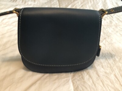 Coach 1941 Saddle Bag 23 Leather Snakeskin Crossbody Purse Denim