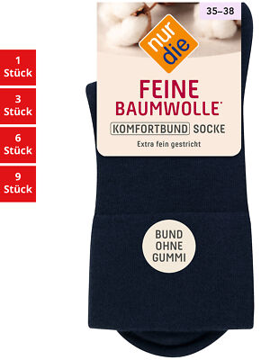Nur Die Damen Freizeitsocken Multi-Pack Feine Baumwolle Komfort Socken Strümpfe 
