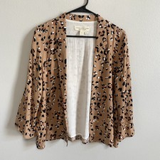 Saltwater Luxe Lightweight Open Animal Print Blazer Size Large
