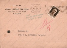 1943 Co. Vi. Tra. Comm. Vittorio Traversa Milano Cartolina pubblicitaria