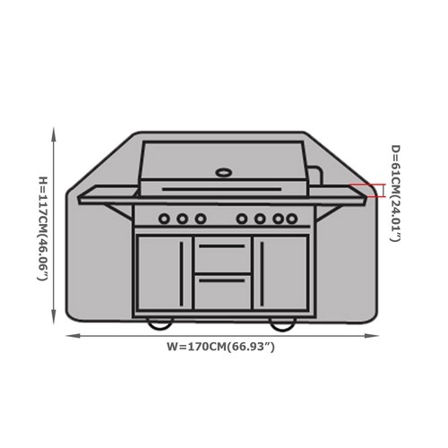BBQ Grill Abdeckhaube Grillabdeckung Gasgrill Schutz 4 Brenner Hülle Haube 210D - Bild 8 von 10