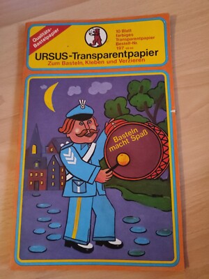 Bastelpapier Ursus Transparentpapier 10 Blatt Vintage 80er Jahre 