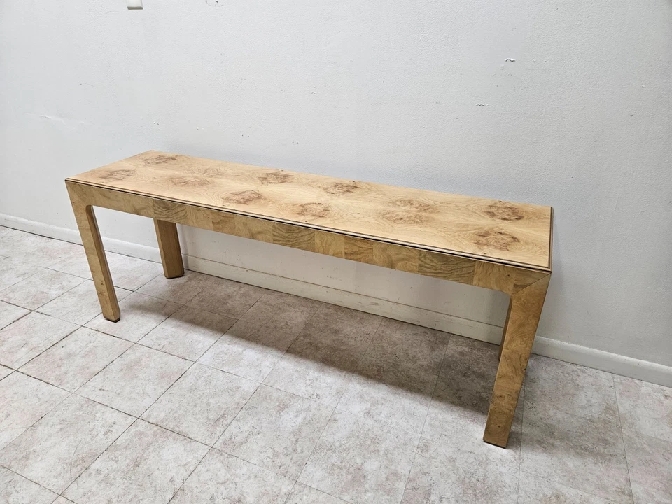 Henredon Escena Dos Consolas Sofá Mesa Servidor Burlwood Art Deco MCM Aparador Foto 2 de 4