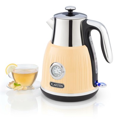 Hervidor de agua electrico 1,6L 1800-2150W Termometro analogico base 360° crema